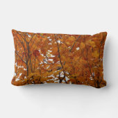 カエデの枝葉にオレンジ秋 ランバークッション (裏面)