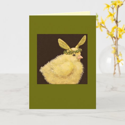 カエデの種の帽子のカードで覗く カード (黄色い花)