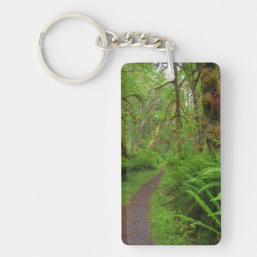 カエデの花道、シダ、覆われた苔 キーホルダー (正面)