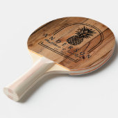 カエデの荒切りパイナップル ウェディングアーチ & 名前 卓球ラケット (正面アングル)
