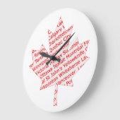 カエデの葉とカナダの都市時計 ラージ壁時計 (傾斜)