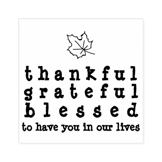 カエデの葉に感謝の感謝の感謝祭賛美を贈る ラバースタンプ (インプリント)