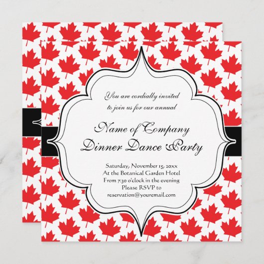 カエデの葉のカナダカナダの日の国の象徴 招待状 (正面/裏面)