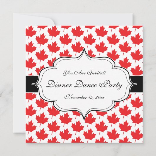 カエデの葉のカナダカナダの日の国の象徴 招待状 (裏面)