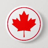 カエデの葉のカナダ明るいカナダの日の赤い白 缶バッジ (正面)
