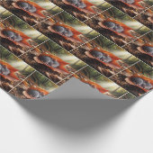 カエデの葉の上で眠っているネズミ ラッピングペーパー (角)