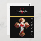 カエデの葉の十字架 ポストカード (正面/裏面)