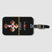 カエデの葉の十字架 ラゲッジタグ (正面横)