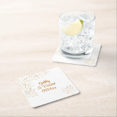 カエデの葉の端の結婚式 スクエアペーパーコースター (インサイチュ)