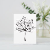 カエデの葉の輪郭アート – 植物着色 ポストカード (スタンド正面)