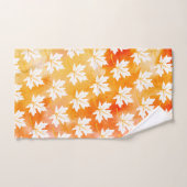 カエデの葉オレンジ色の黄色の水色モノグラム バスタオルセット (ハンドタオル)