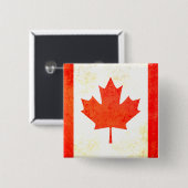 カエデの葉カナダ国旗のボタ赤と白ン 缶バッジ (正面&裏面)