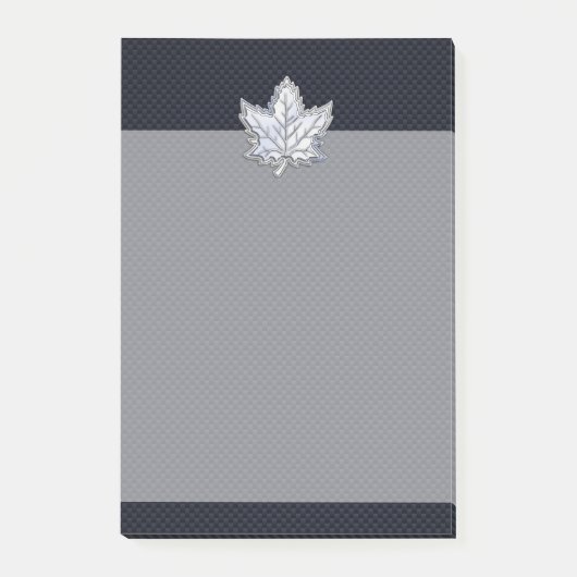 カエデの葉カーボン繊維のプリントのようなクロム ポストイット (正面)