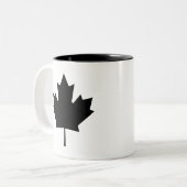 「カエデの葉」のピクトグラムのマグ ツートーンマグカップ (正面左)