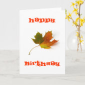 カエデの葉 カード (黄色い花)