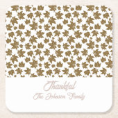 カエデの葉 感謝の気持ちを込めた感謝祭のブランチ・ディナー スクエアペーパーコースター (正面)