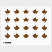 カエデの葉BrownTransp博物館のZazzleのギフト ラウンドシール (シート)