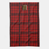 カエデの葉ButtonAmerican MoJoが付いているバッファローの格子縞 キッチンタオル (縦)