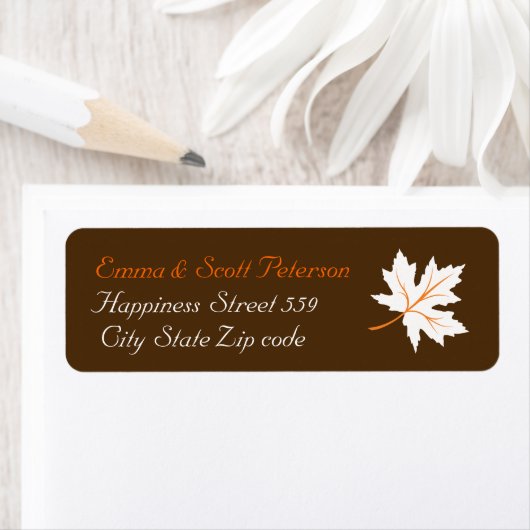 カエデエレガントス葉秋の結婚式茶 ラベル (インサイチュ)