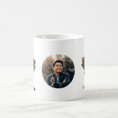 カエデカスタムリの葉の形の写真happyカナダの日 コーヒーマグカップ (中央)