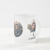 カエデカスタムリの葉の形の写真happyカナダの日 フロストグラスマグカップ (正面右)