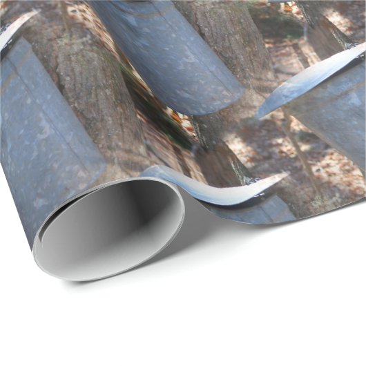 カエデ砂糖樹液バケット自然パターン ラッピングペーパー (ロールコーナー)