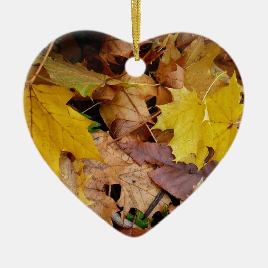 カエデ落ちたル葉イーロー秋自然 セラミックオーナメント (正面)