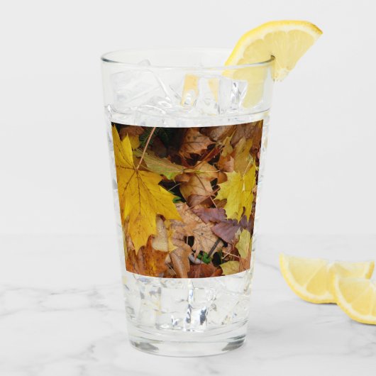 カエデ落ちたル葉イーロー秋自然 タンブラーグラス (アイス裏面)