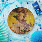 カエデ落ちたル葉イーロー秋自然 ペーパープレート (パーティー)