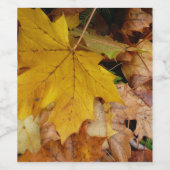 カエデ落ちたル葉イーロー秋自然 ワインラベル (シングルラベル)