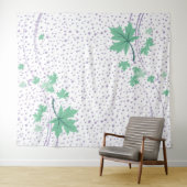 カエデ葉ルミントとラベンダーの水玉模様 タペストリー (インサイチュ(横))