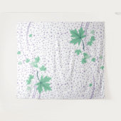 カエデ葉ルミントとラベンダーの水玉模様 タペストリー (正面(横))