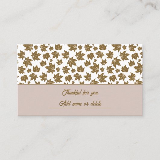 カエデ葉ル感謝祭ブランチディナー プレイスカード (正面)