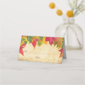 カエデ葉ル・オータムの折り畳み結婚座席表 プレイスカード (正面)