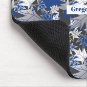 カエデ葉ル – 木炭の背景の青 マウスパッド (コーナー)