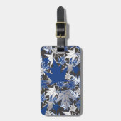 カエデ葉ル – 木炭の背景の青 ラゲッジタグ (正面縦)