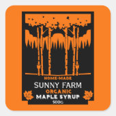 カエデ シロップ 農家市場 スクエアシール (正面)