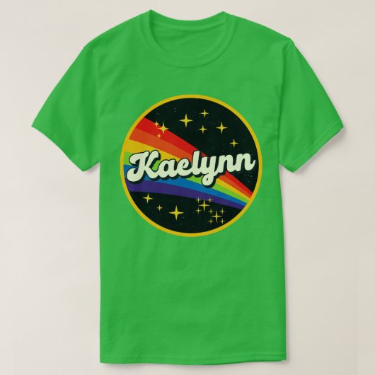 カエリンレインボーイン宇宙ヴィンテージスタイル Tシャツ (デザイン正面)