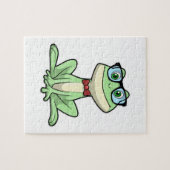 カエルおたく学生眼鏡タイ ジグソーパズル (横)