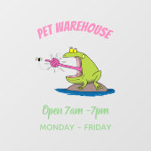 カエルおもしろいとフライ ウィンドウサイン (シート)