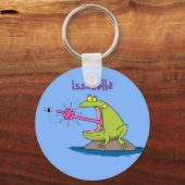カエルおもしろいとフライ キーホルダー (正面)