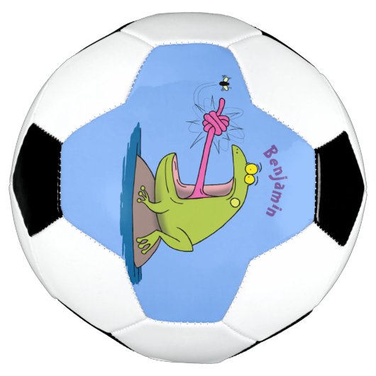 カエルおもしろいとフライ サッカーボール (回転)