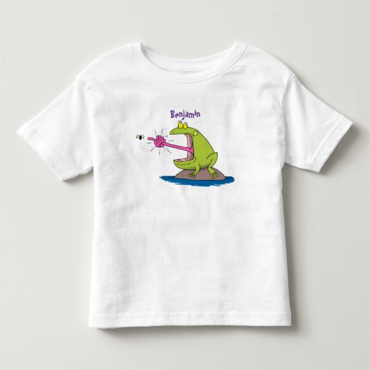 カエルおもしろいとフライ トドラーTシャツ (正面)