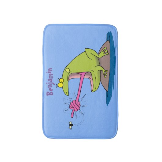 カエルおもしろいとフライ バスマット (正面縦)