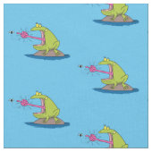 カエルおもしろいとフライ ファブリック (クローズアップ)