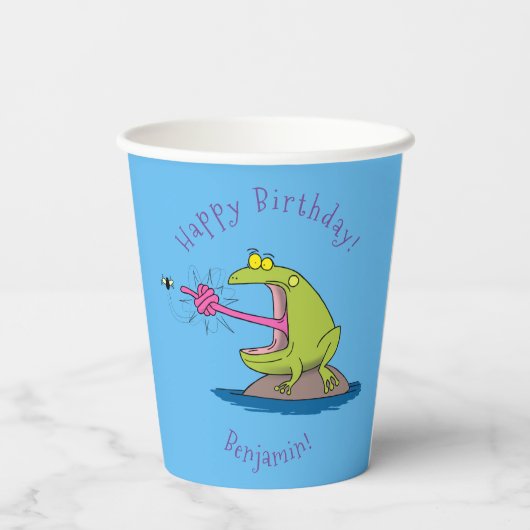 カエルおもしろいとフライ 紙コップ (裏面)