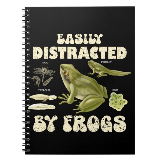 カエルおもしろいに気を取られるカエルの恋人 ノートブック (正面)