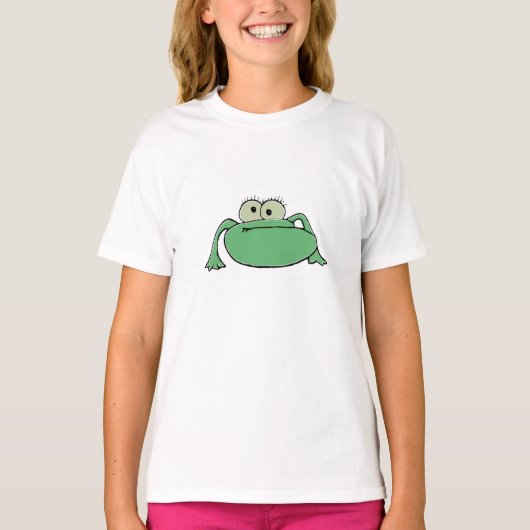 カエルおもしろいのスケッチ模様 Tシャツ (正面)