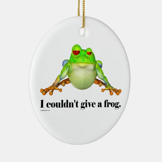 カエルおもしろいの与え漫画できなかった セラミックオーナメント (右)