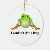 カエルおもしろいの与え漫画できなかった セラミックオーナメント (左)